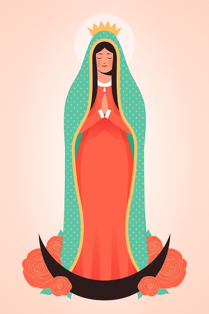 Diseño plano fiesta de la virgen