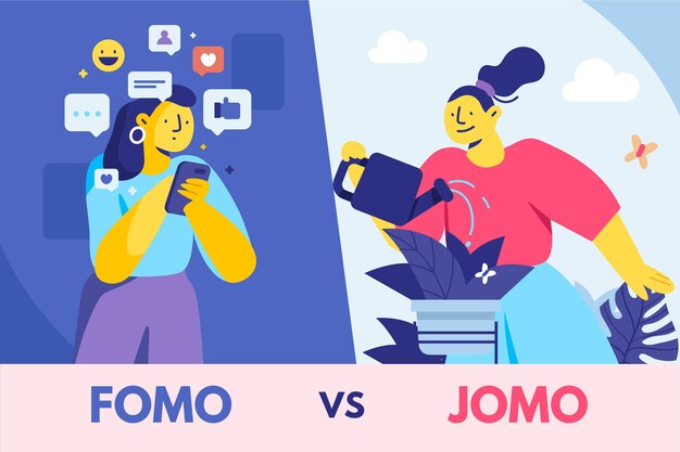 Diseño plano fomo vs jomo