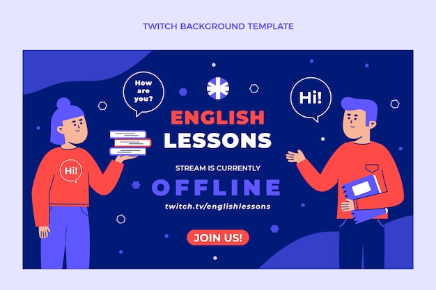 Vector gratuito diseño plano de fondo de contracción de lecciones de inglés