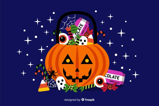 Diseño plano de fondo decorativo de halloween