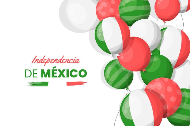 Diseño plano fondo del día de la independencia mexico