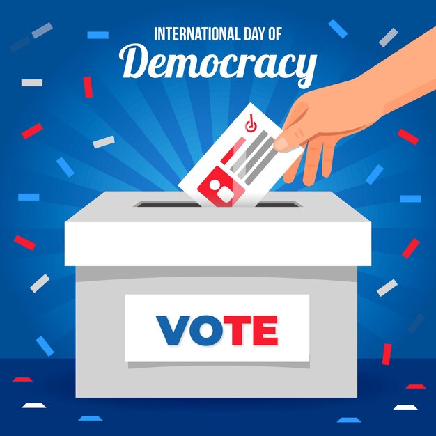 Diseño plano del fondo del día internacional de la democracia