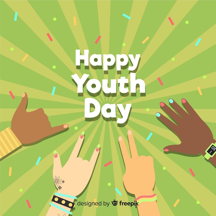 Vector gratuito diseño plano fondo del día de la juventud