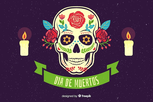 Diseño plano de fondo dia de muertos