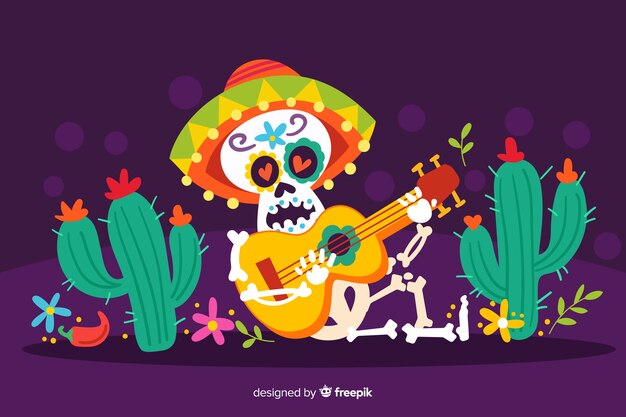 Diseño plano de fondo dia de muertos