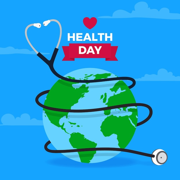 Diseño plano fondo del día mundial de la salud