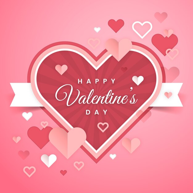 Diseño plano de fondo el día de san valentín
