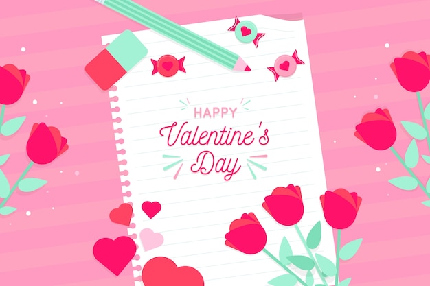 Vector gratuito diseño plano fondo del día de san valentín