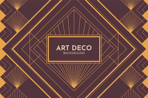 Diseño plano de fondo dorado art deco