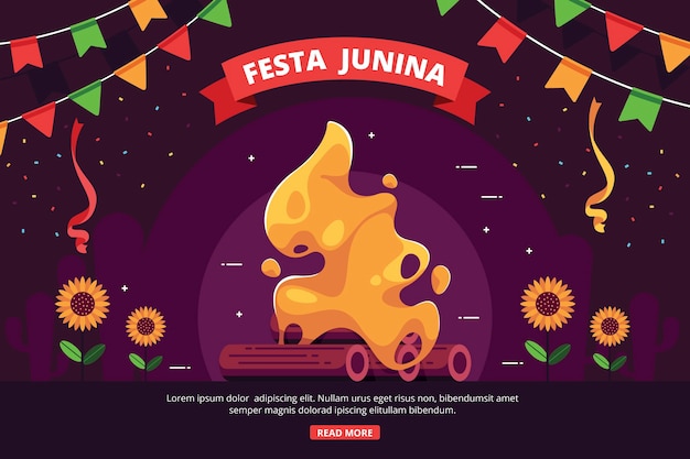 Diseño plano fondo festa junina