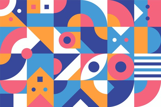 Diseño plano de fondo geométrico abstracto coloreado