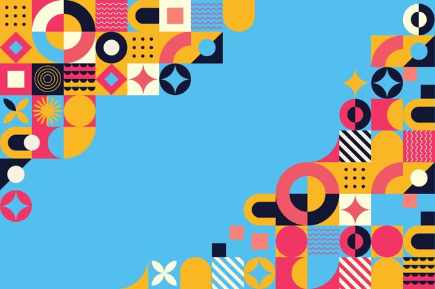 Diseño plano de fondo geométrico mosaico