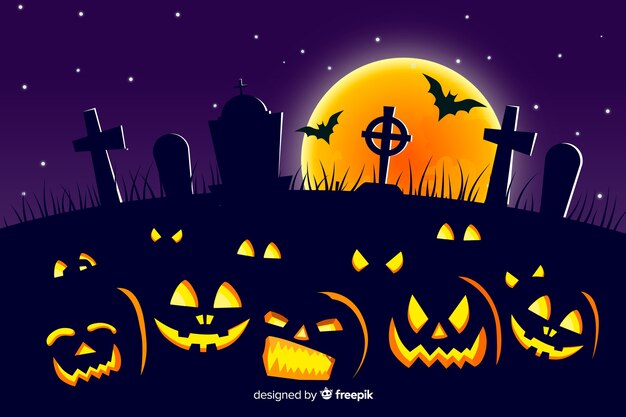 Diseño plano fondo de halloween