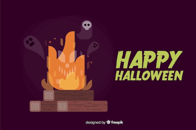 Diseño plano de fondo de halloween