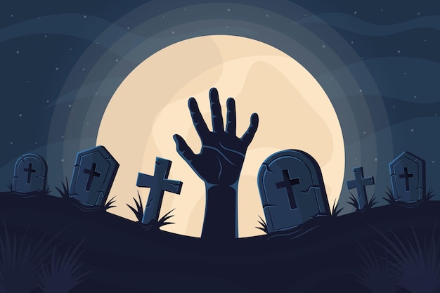 Vector gratuito diseño plano fondo de halloween