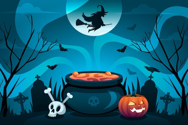 Diseño plano de fondo de halloween