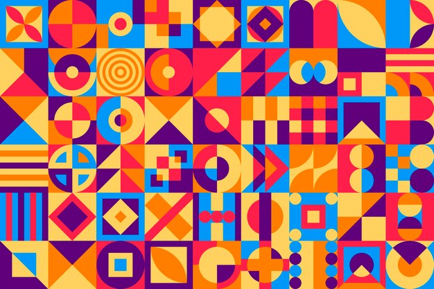 Diseño plano de fondo de mosaico colorido