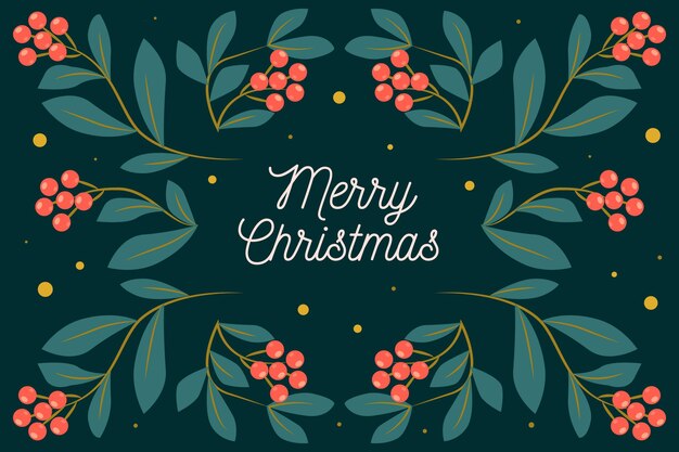 Diseño plano fondo de navidad