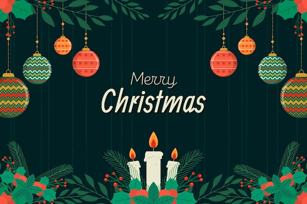 Diseño plano fondo de navidad
