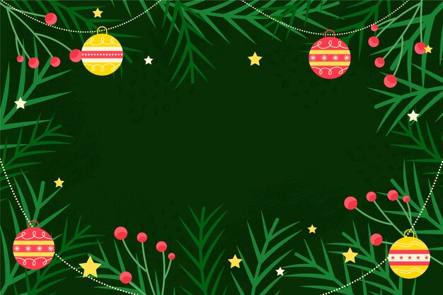 Diseño plano fondo de navidad