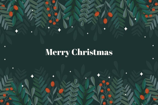 Diseño plano fondo de navidad
