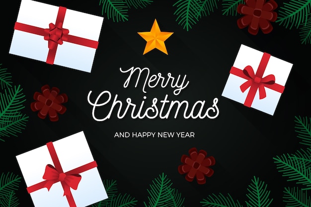 Diseño plano fondo de navidad