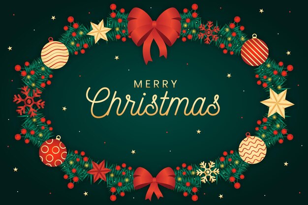 Diseño plano fondo de navidad