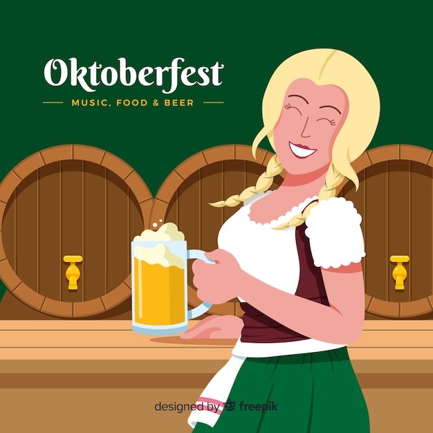 Diseño plano fondo oktoberfest