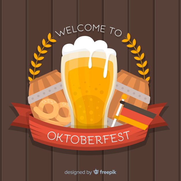 Diseño plano fondo oktoberfest