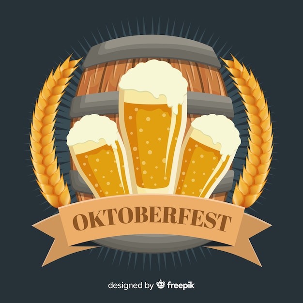 Diseño plano fondo oktoberfest