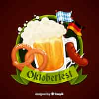 Vector gratuito diseño plano fondo oktoberfest