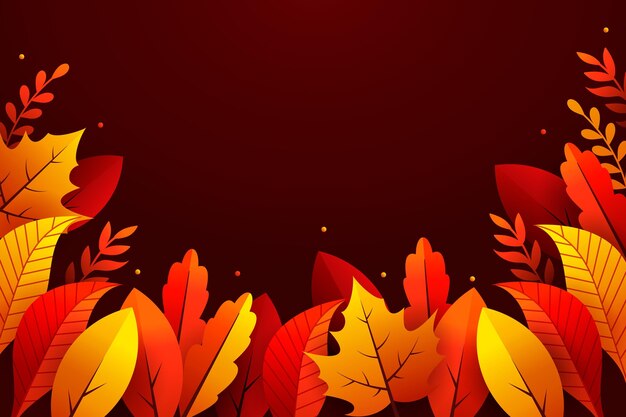 Diseño plano fondo otoño con hojas