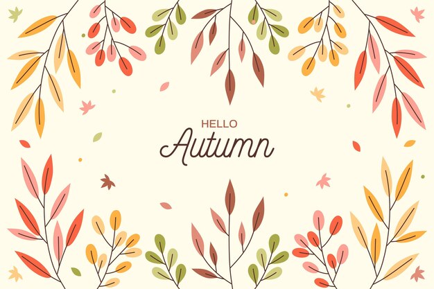 Diseño plano de fondo de otoño