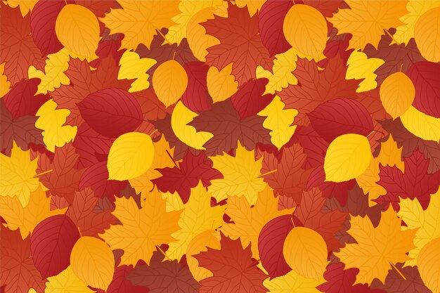 Diseño plano fondo de otoño