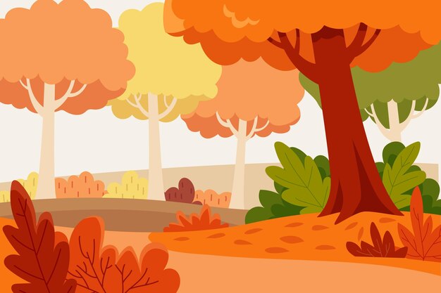 Diseño plano fondo de otoño