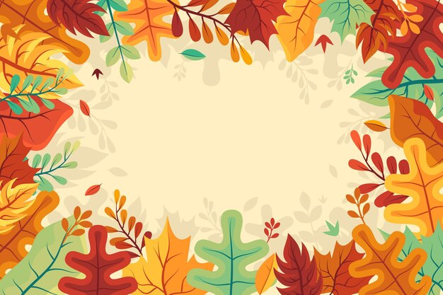 Diseño plano fondo de otoño