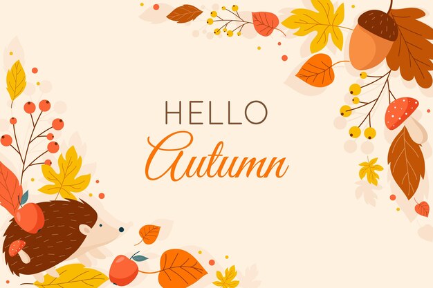 Diseño plano fondo de otoño