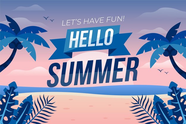 Diseño plano fondo de verano