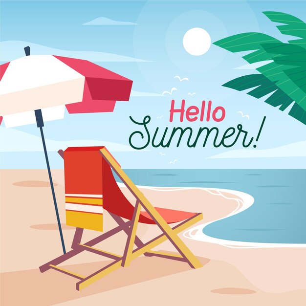 Diseño plano fondo de verano