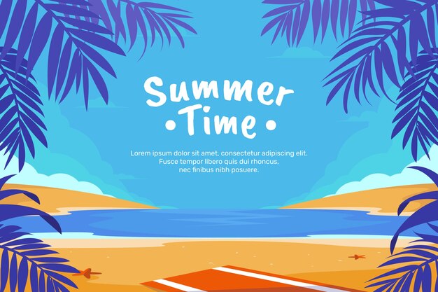 Diseño plano fondo de verano