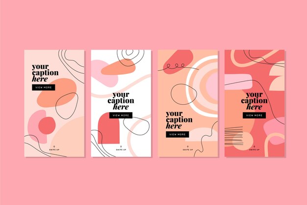 Diseño plano formas abstractas historias de instagram