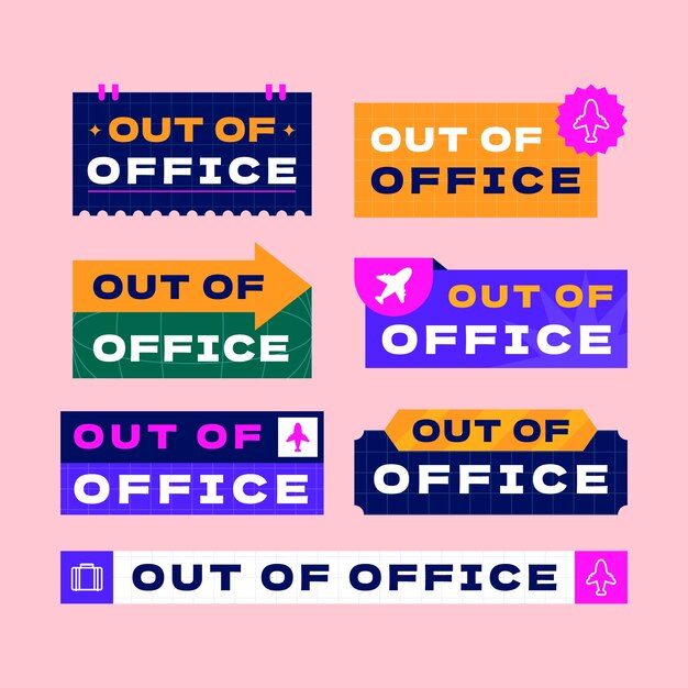 Diseño plano fuera de la oficina