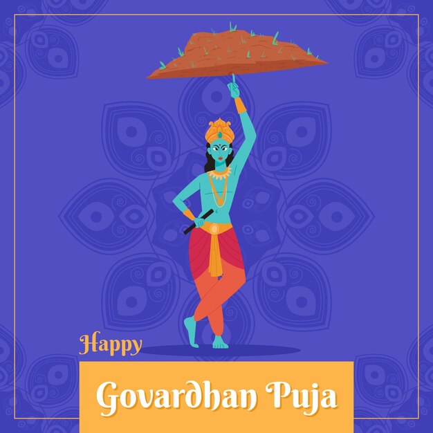 Diseño plano govardhan puja