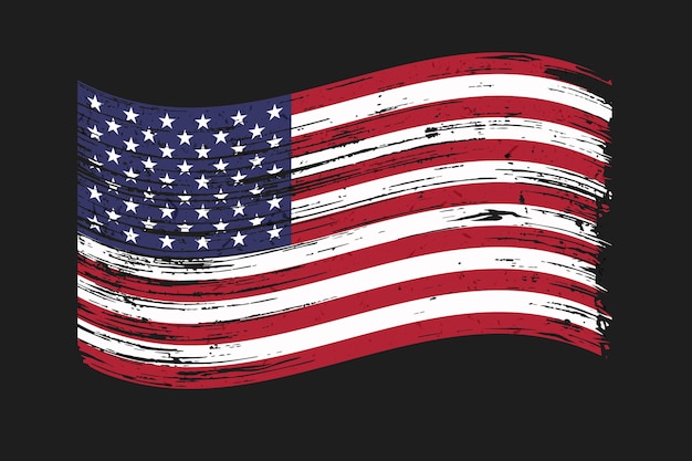 Diseño plano grunge bandera americana