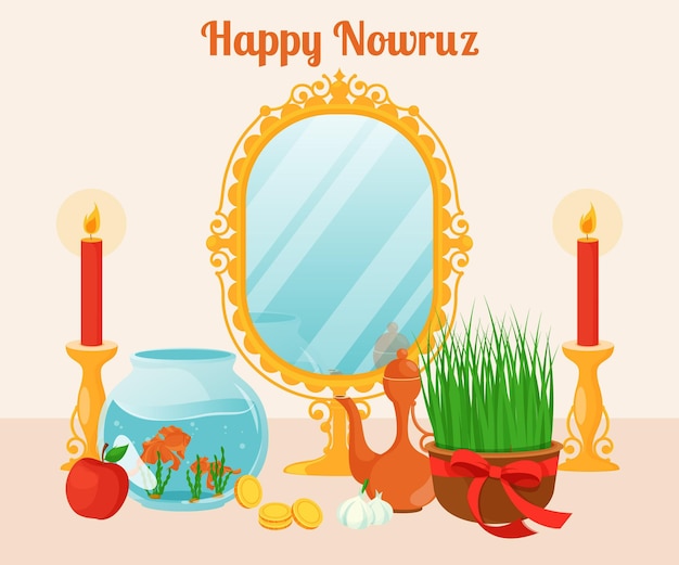 Diseño plano happy nowruz