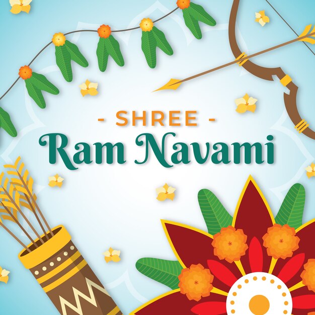 Diseño plano happy ram navami day