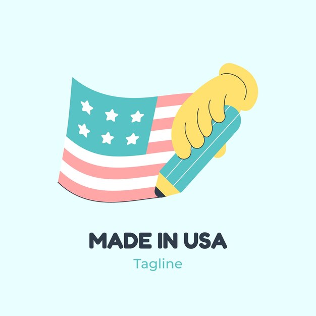 Diseño plano hecho en logo de estados unidos