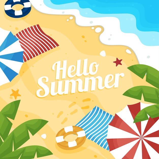 Diseño plano hola verano