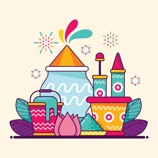 Diseño plano holi festival wallpaper