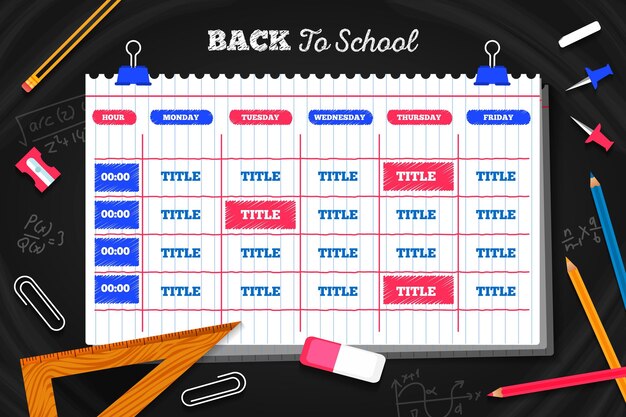Diseño plano horario de regreso a la escuela